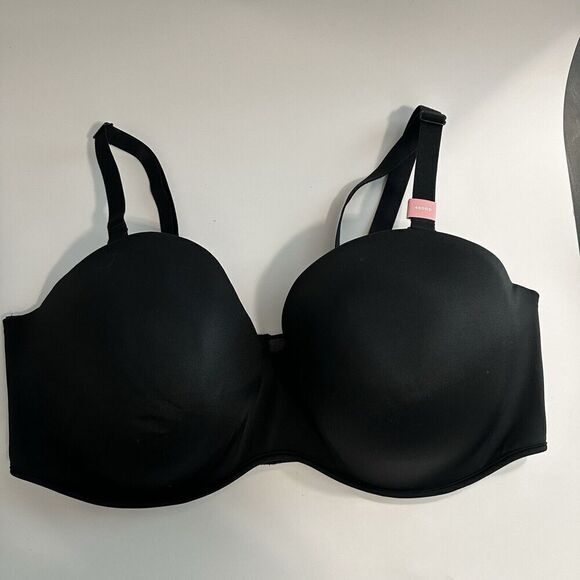Lane Bryant Cacique Multi Way Boost Strapless Bra 46DDD Black Convertible Straps - Picture 6 of 11